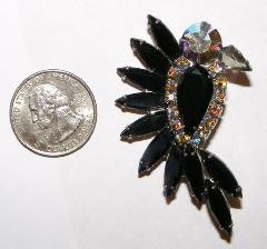 Black (jet) Navettes Brooch
