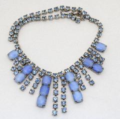 Blue Emerald Cut Necklace