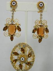 Topaz Oval Earrings Clip