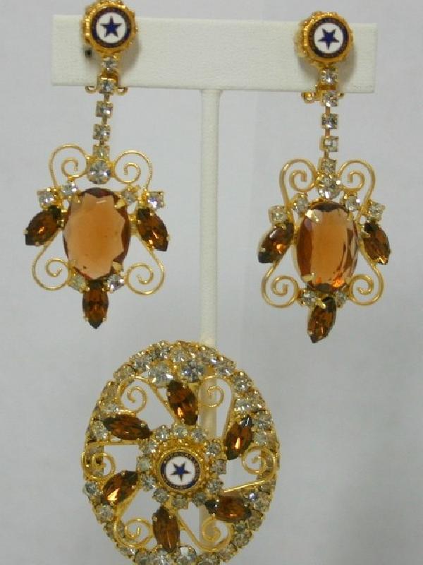 Front view of Topaz Oval Earrings Clip