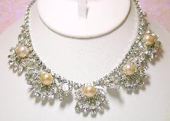 Clear Navettes Pearl Necklace