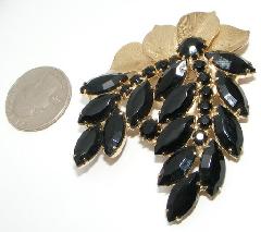Black (jet) Navettes Brooch
