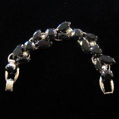 Black (jet) Navettes Bracelet 5 Link