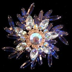 Blue Navettes Brooch