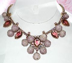 Purple (cardinal) Pear Givre Necklace