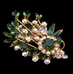 Green Navettes Brooch