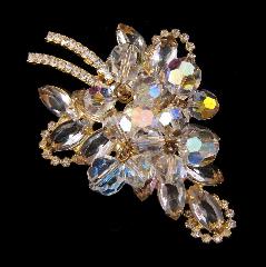 Clear Navettes Brooch