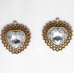 Clear Heart Earrings Clip