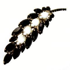 Black (jet) Navettes Brooch