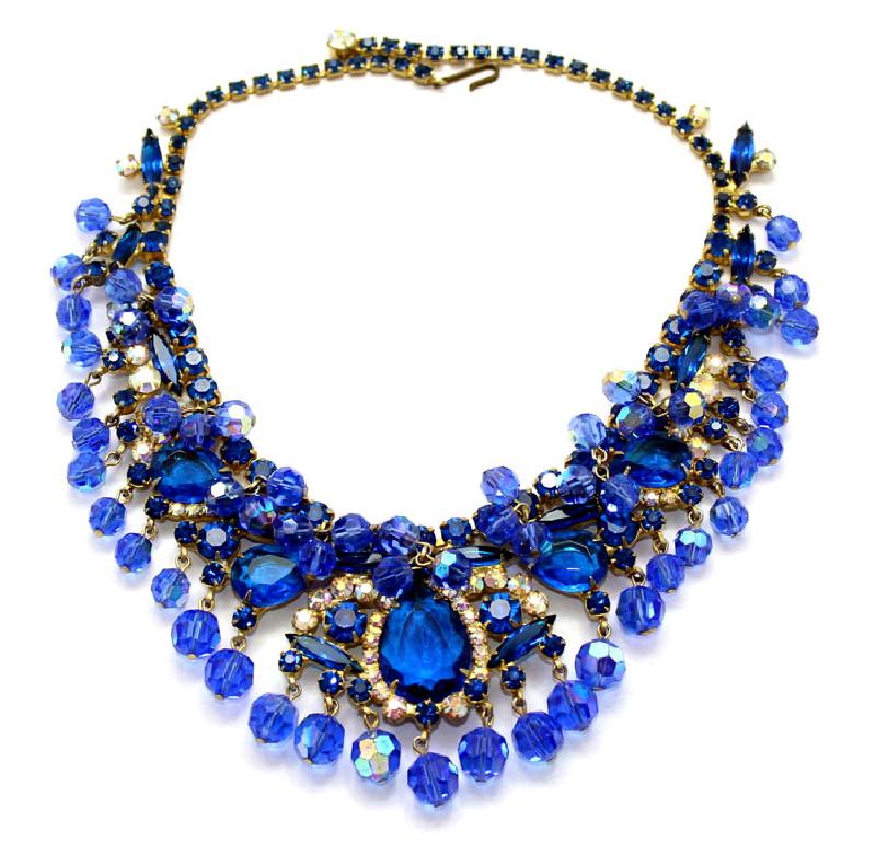 Front view of Blue Pear Necklace