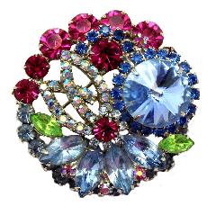 Blue Navettes Rivoli/Margarita Brooch