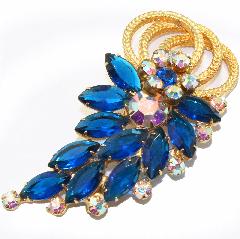 Blue Navettes Brooch