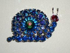 Blue Chatons Only Rivoli/Margarita Brooch