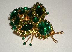 Green Baguettes Brooch
