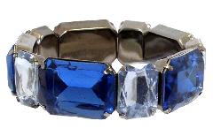 Blue Emerald Cut Bracelet Stretch