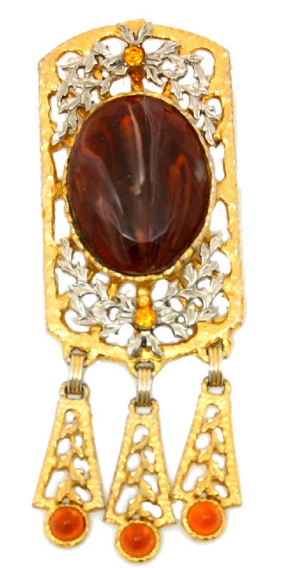 Front view of Fall Cabochons Plastic Brooch