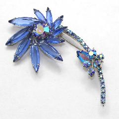 Blue Navettes Brooch