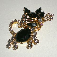 Black (jet) Oval Brooch