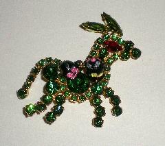Green Navettes Brooch
