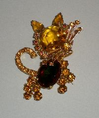 Topaz Oval Multi-Color/Shaded Brooch