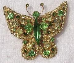 Green Navettes Brooch