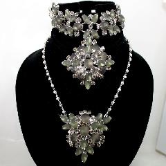 Gray (black Diamond) Navettes Frosted Brooch