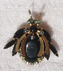 Black (jet) Oval Brooch