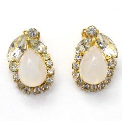 Clear Cabochons Earrings Clip