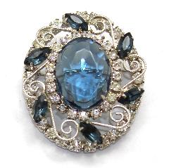 Blue Oval Pin Pendant