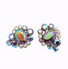 AB Oval Earrings Clip