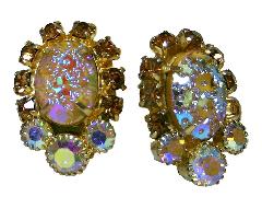 Topaz Cabochons Molded/Cut Earrings Clip