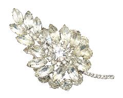 Clear Navettes Brooch