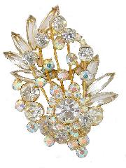 Clear Navettes Brooch