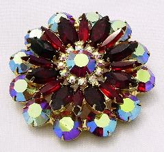 Red Navettes Brooch