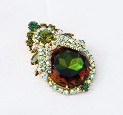 Green Chatons Only Multi-Color/Shaded Pin Pendant