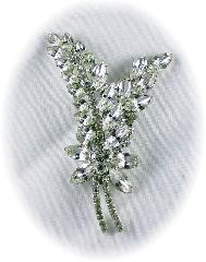 Clear Navettes Brooch
