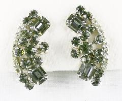 Gray (black Diamond) Emerald Cut Earrings Clip