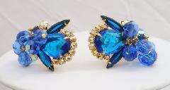 Blue Pear Earrings Clip