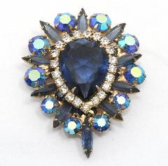 Blue Pear Pin Pendant
