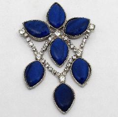 Blue Navettes Plastic Pin Pendant