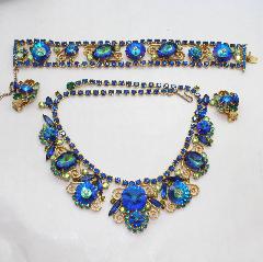Blue Oval Rivoli/Margarita Bracelet Flat Push In