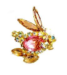 Pink Oval Brooch