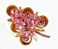Pink Navettes Brooch