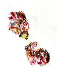 Pink Navettes Earrings Clip