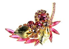Pink Navettes Brooch
