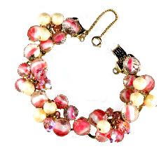 Pink Navettes Givre Bracelet 5 Link