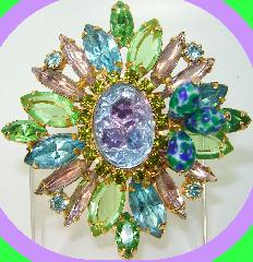 Pastel Cabochons Molded/Cut Brooch