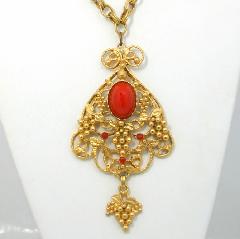 Red Cabochons Plastic Pendant