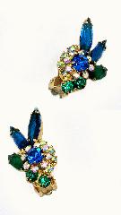 Blue Navettes Earrings Clip