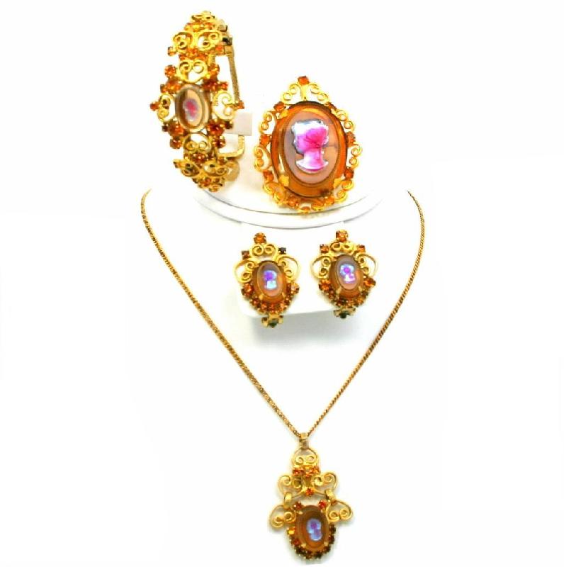 Front view of Topaz Oval Molded/Cut Earrings Clip